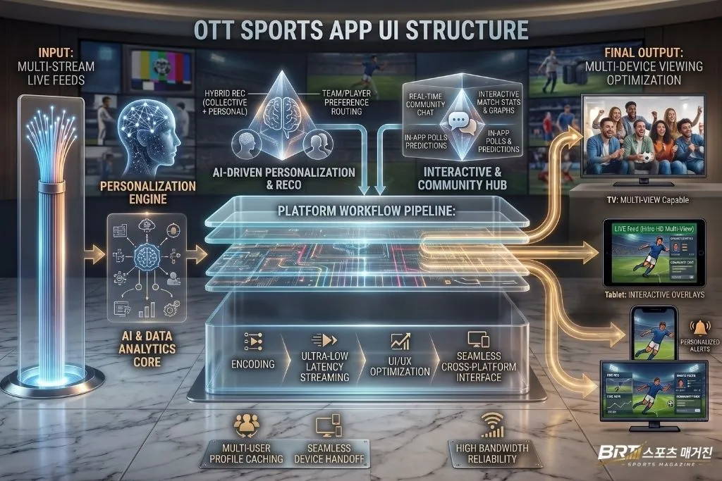OTT 스포츠 앱 UI 구조와 초개인화 기반 멀티디바이스 스트리밍 환경