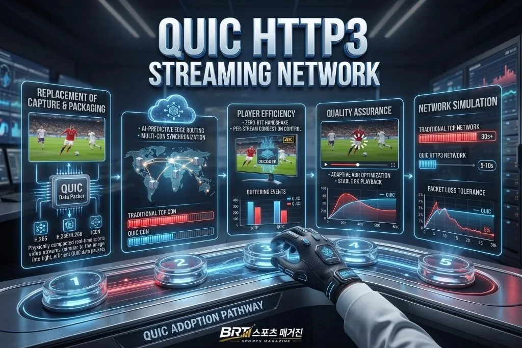 QUIC 프로토콜과 HTTP/3 기반 스포츠 스트리밍 전송 구조