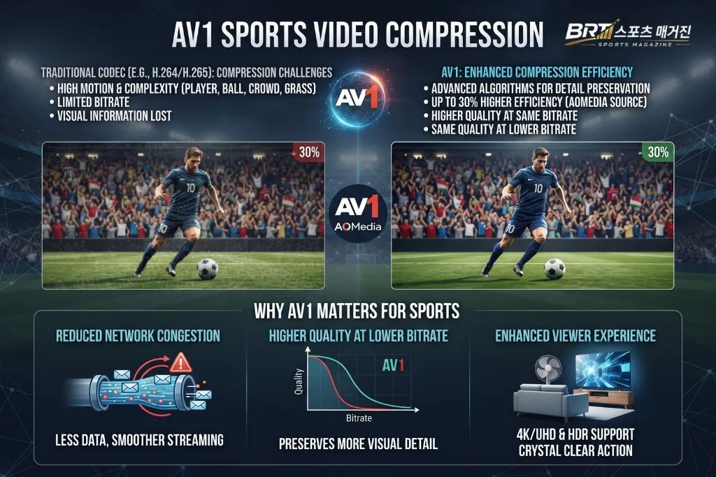 AV1 코덱의 스포츠중계 영상 압축과 비트레이트 구조